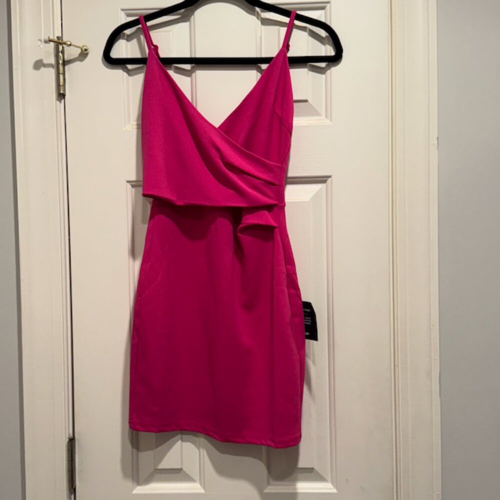Lulu's Hot Pink Bodycon Mini Dress- XS- NWT